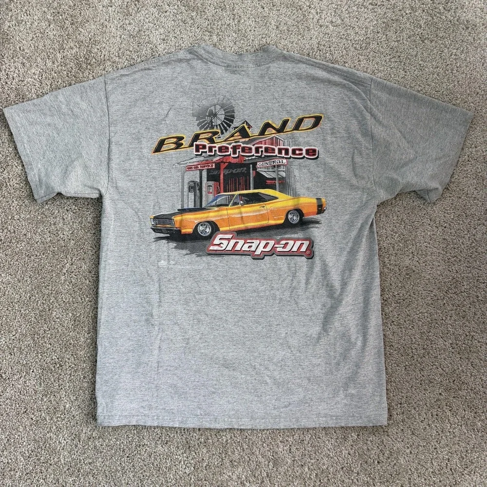 Snap-on Brand Preference Shirt Mens Large Gray Car Tools Garage Tee T-Shirt